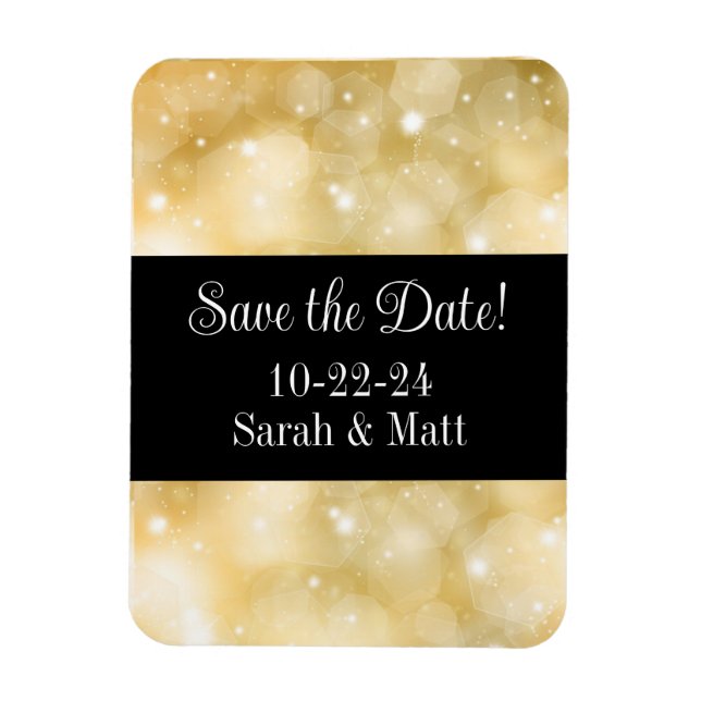 Ímã de salvar a data dourado (Vertical)