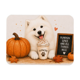 Ímã de Samoyed com Tempero de Abóbora