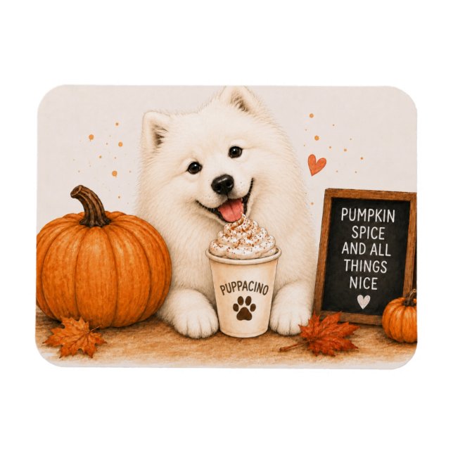 Ímã de Samoyed com Tempero de Abóbora (Horizontal)