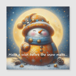 Ímã de saudação com um boneco de neve fofo