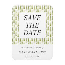 Ímã de Save the Date Aquarela Floresta