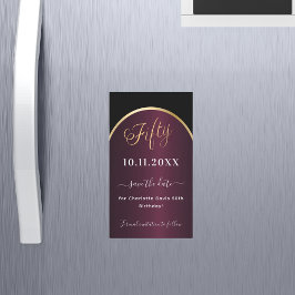 Ímã de Save the Date de 50º aniversário preto bord
