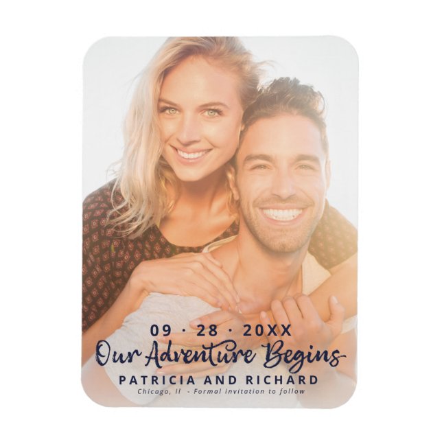 Ímã de Save the Date de Casamento Nossa Aventura C (Vertical)