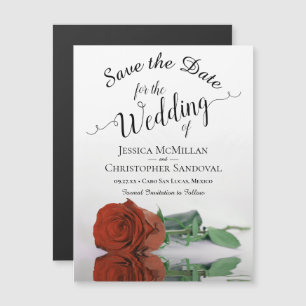 Ímã de Save the Date de Casamento Rosa Laranja Fer