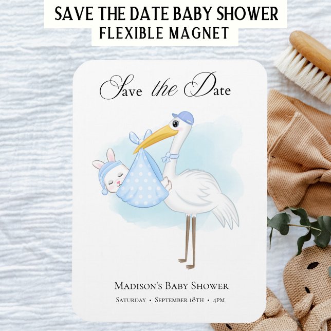 Ímã de Save the Date de Chuveiro Azul de Cegonha p (Criador carregado)