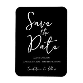 Ímã de Save the Date Minimalista Preto e Branco