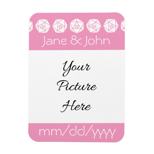 Ímã de Save-the-Date Tabletop Chic em Rosa Pétala (Vertical)