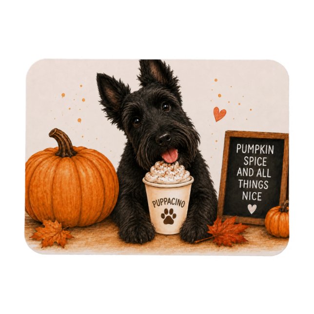 Ímã de Scottie Terrier Escocês Pumpkin Spice (Horizontal)