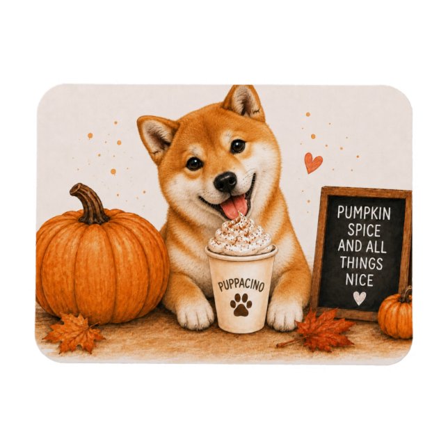 Ímã de Shiba Inu Pumpkin Spice (Horizontal)