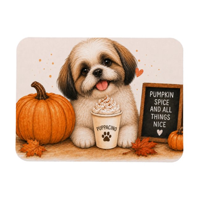 Ímã de Shih Tzu com Tempero de Abóbora (Horizontal)