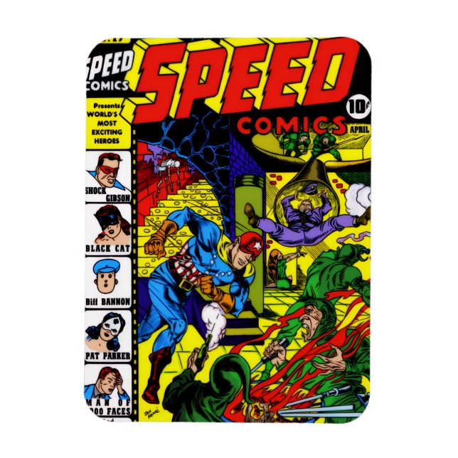 Ímã de SPEED Comics dos anos 40 (Vertical)