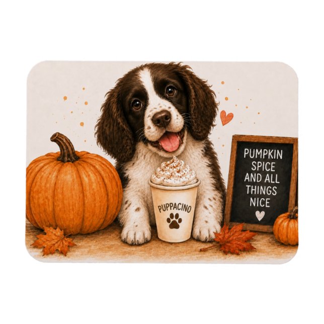 Ímã de Springer Spaniel Pumpkin Spice (Horizontal)