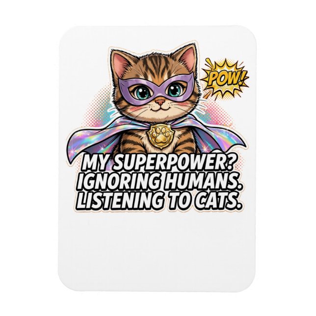 Ímã de Superpoder de Gato com Audição Seletiva Eng (Vertical)