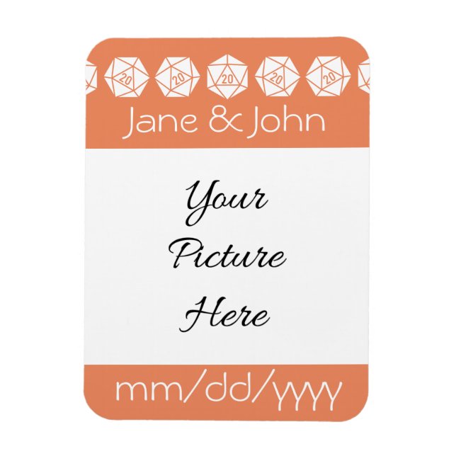 Ímã de Tabletop Chic em Coral para Save-the-Date (Vertical)
