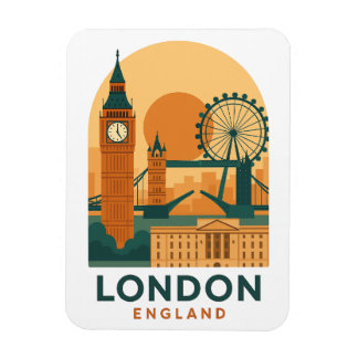 Ímã de Viagem Londres Inglaterra Vintage | Cidade