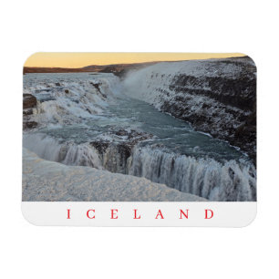 Ímã de vista de inverno da cachoeira Gullfoss Islâ