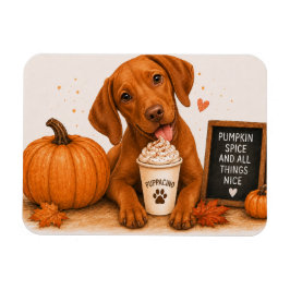 Ímã de Vizsla com Temática de Abóbora e Especiaria