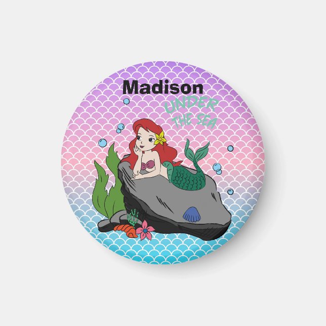 Imã De volta à escola com sereias e mar (Frente)