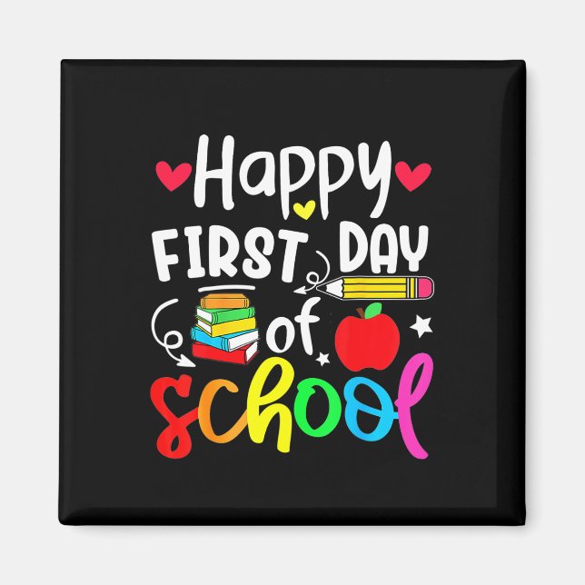 Imã De Volta À Escola Feliz Primeiro Dia De Estudante  (Frente)