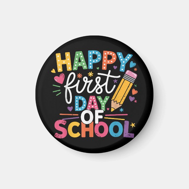 Imã De Volta À Escola Feliz Primeiro Dia Do Professor  (Frente)