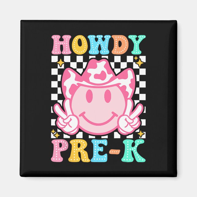Imã De Volta à Escola Howdy Pré-k Lindo Caubói Ocident (Frente)