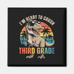 Imã De Volta à Escola Menino Dinossauro Estou Pronto P