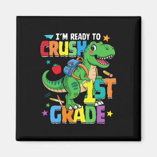 Imã De Volta à Escola Menino Dinossauro Estou Pronto P