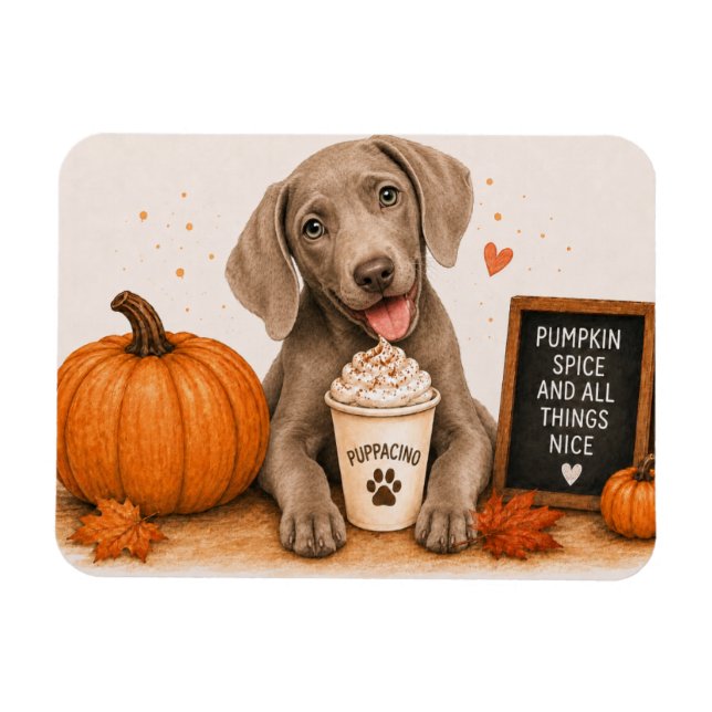 Ímã de Weimaraner com Tempero de Abóbora (Horizontal)