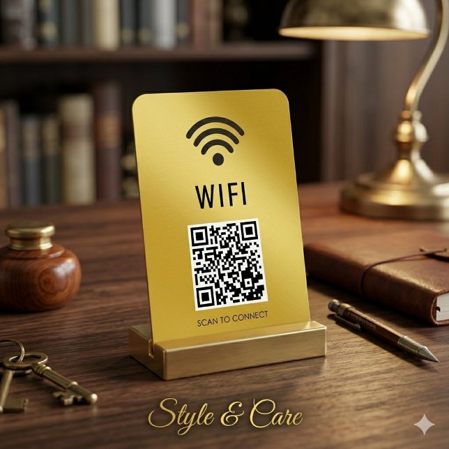 Ímã de WiFi M Gold com Código QR para Conectar (Scan to Connect M Gold WiFi Magnet with QR Code)