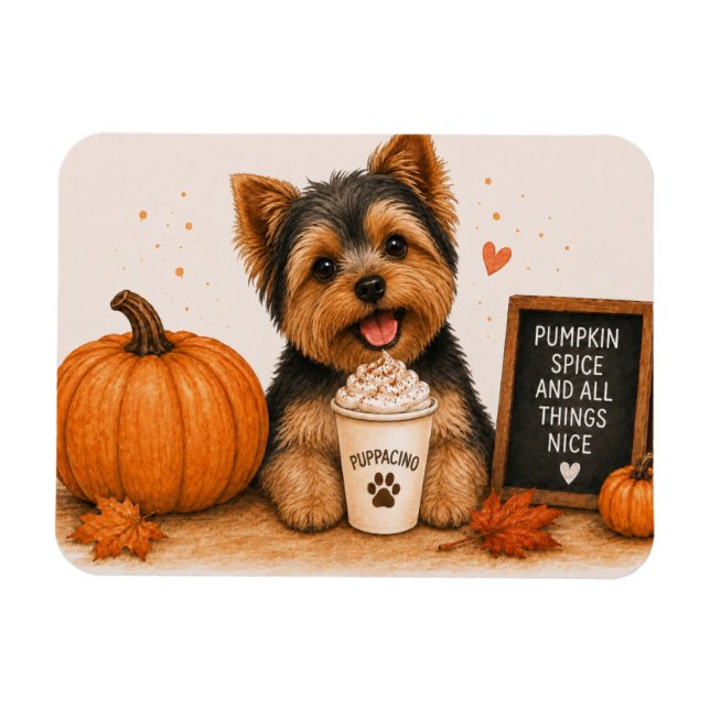 Ímã de Yorkie Yorkshire Terrier Pumpkin Spice (Horizontal)