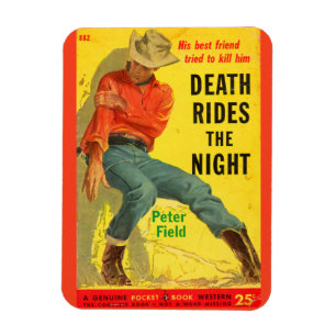 Ímã Death Rides the Night Western book cobrir