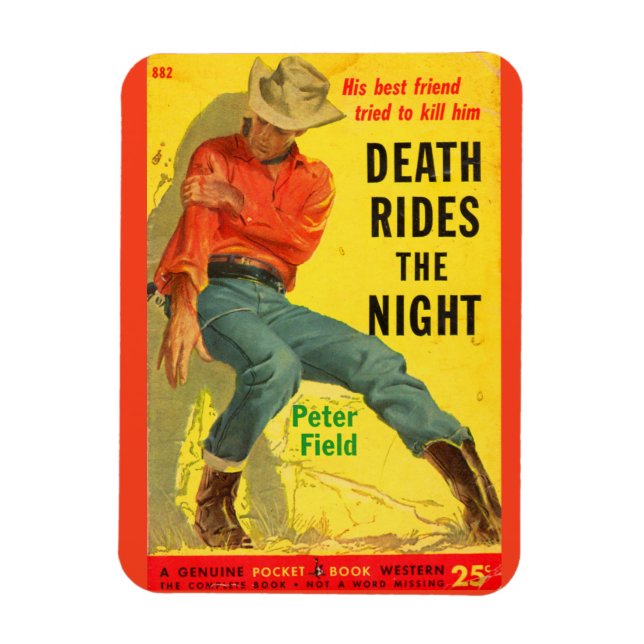 Ímã Death Rides the Night Western book cobrir (Vertical)