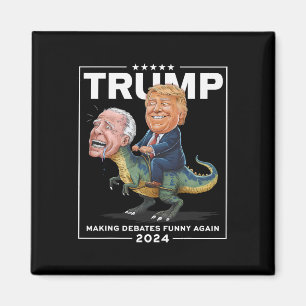 Imã Debate 2024 Trump Riding Dinosaur F Joe Biden