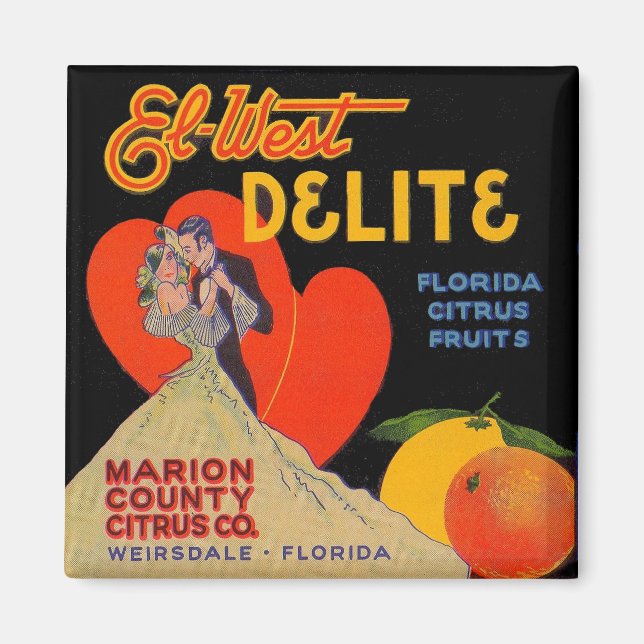 Imã Deco de arte El-West Delite Fruta da Flórida, nos  (Frente)