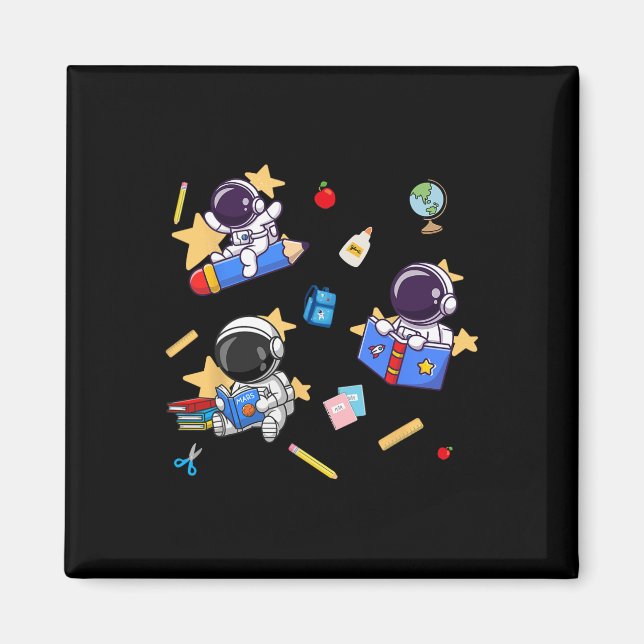 Imã Decolar Para o Aprendizado Volta às Aulas Astronau (Frente)