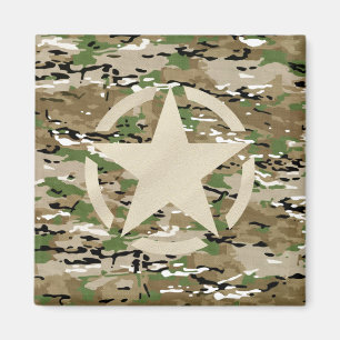Imã Decoração da camuflagem do vintage do estêncil