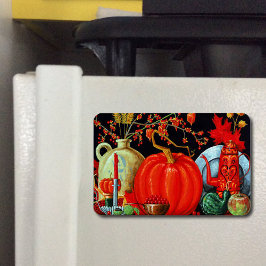 Ímã Decoração de Abóbora de Pintura Antiquada Festiva 
