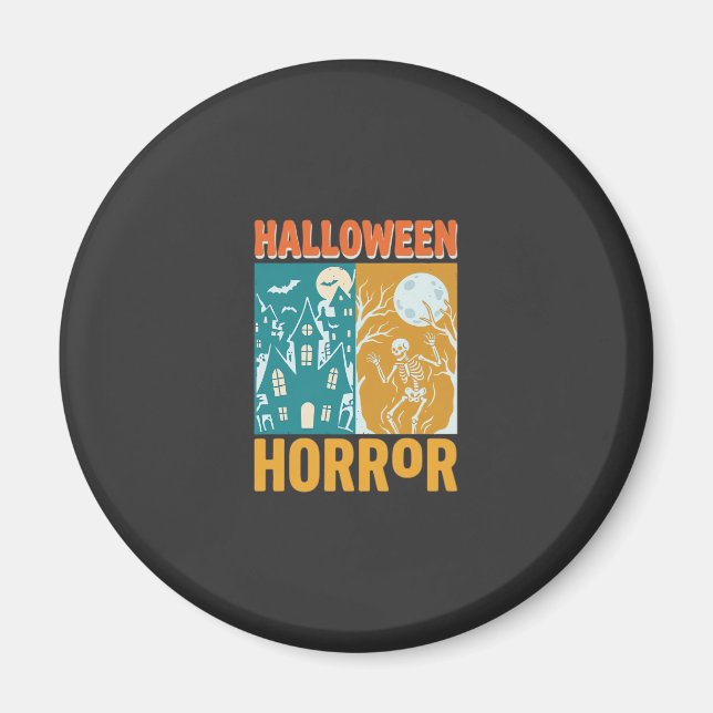 Imã Decoração de Casa Assombrada de Halloween Lua Esqu (Frente)