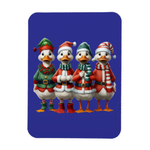 Ímã Decoração de Férias Festivas da Família de Patos d