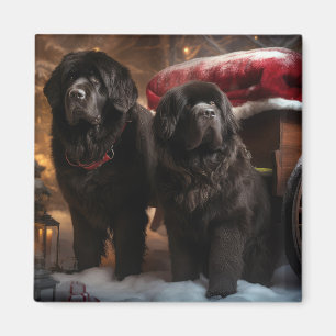 Imã Decoração de Natal de Newfound Snowy Sleigh