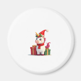 Imã Decoração de Natal Unicórnio Santa Unicórnio Camis