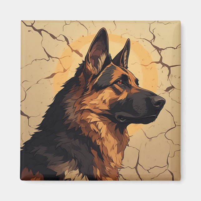 Imã 🐕 Decoração de Pastor Alemão para Donos de Cachor (Frente)