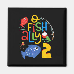 Imã Decorações de Aniversário de 2 Anos O-fish-ialment