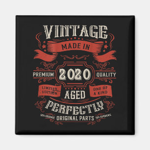 Imã Decorações de Aniversário de 6 anos Vintage ON Bac