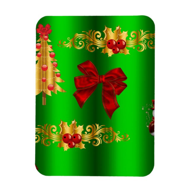 Ímã Decorações de Natal Em Verde (Vertical)