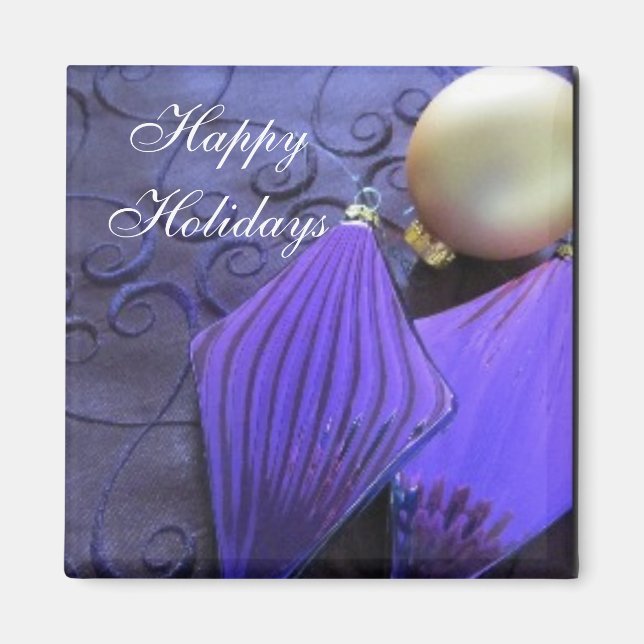 Imã Decorações de Natal Roxas Elegantes (Frente)