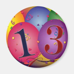Imã Decorações do balão para o 13o aniversário