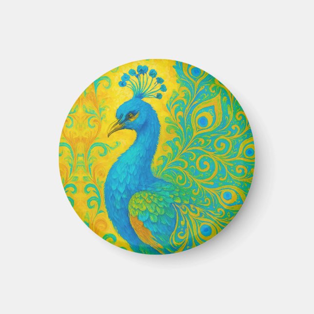 Imã Decorativo Turquesa Peacock Elegante (Frente)