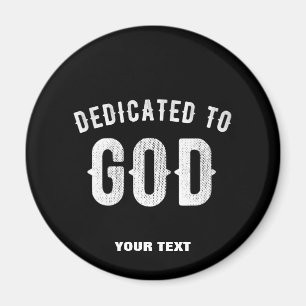 IMÃ DEDICADO A DEUS TEXTO BRANCO LEGAL PERSONALIZÁVEL