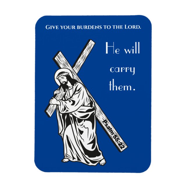 Ímã Deem os vossos fardos ao Senhor Bíblia Verse (Vertical)
